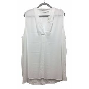 Avenue womens 26/28 plus size 3xl  white blouse sleeveless